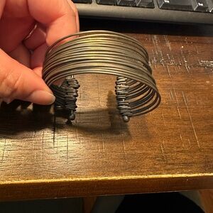 Vintage Industrial Wire Coil Cuff Bracelet